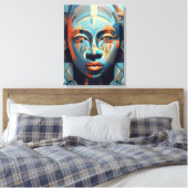 Abstrakte Eleganz: Geometrisches Portrait der Frau Leinwanddruck (Insitu (Schlafzimmer))