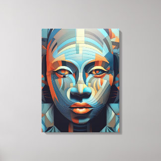 Abstrakte Eleganz: Geometrisches Portrait der Frau Leinwanddruck