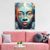 Abstrakte Eleganz: Geometrisches Portrait der Frau Leinwanddruck (Insitu (Wohnzimmer))