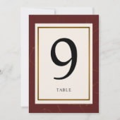 Abstrakte Eleganz Golden Frame Tischnummer (Vorderseite)