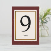 Abstrakte Eleganz Golden Frame Tischnummer (Stehend Vorderseite)
