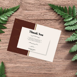 Abstrakte Eleganz Goldener Rahmen Dankeskarte