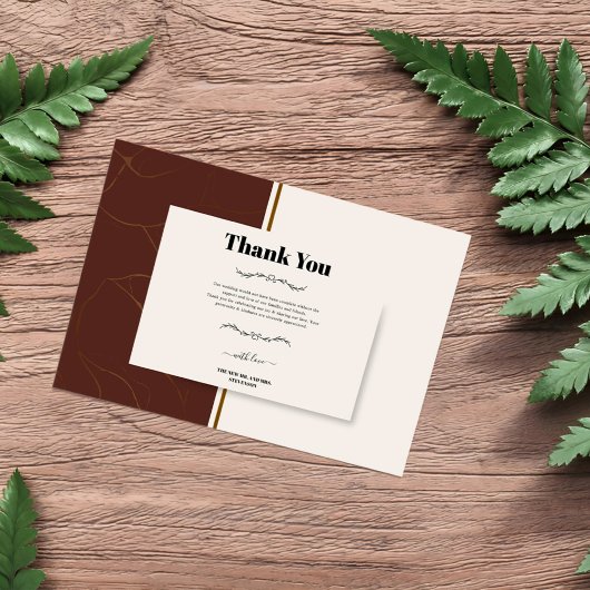 Abstrakte Eleganz Goldener Rahmen Dankeskarte