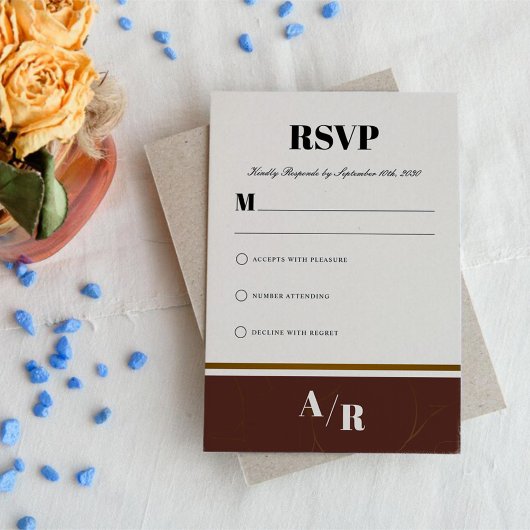 Abstrakte Eleganz Goldener Rahmen RSVP Karte