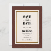 Abstrakte Eleganz Goldener Rahmen Save The Date (Vorderseite)