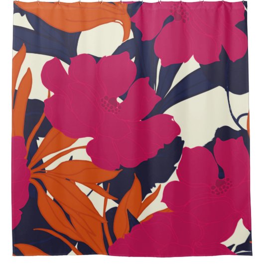Abstrakte Eleganz mit Blumenhintergrund. Duschvorhang (Vorderseite)
