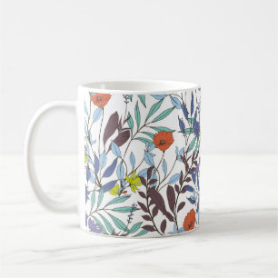 Abstrakte Eleganz mit Blumenhintergrund.  Kaffeetasse