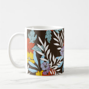 Abstrakte Eleganz mit Blumenhintergrund. Kaffeetasse