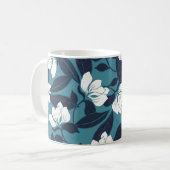 Abstrakte Eleganz mit Blumenhintergrund.  Kaffeetasse (Vorderseite Links)
