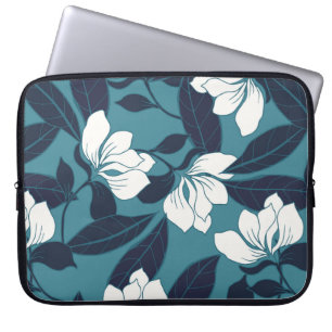 Abstrakte Eleganz mit Blumenhintergrund. Laptopschutzhülle