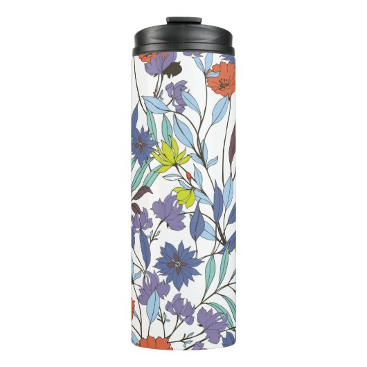 Abstrakte Eleganz mit Blumenhintergrund.  Thermosbecher (Vorderseite)