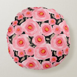 Abstrakte Eleganz nahtlos mit rosa Blüte Rundes Kissen
