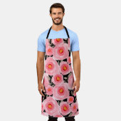 Abstrakte Eleganz nahtlos mit rosa Blüte Schürze (Getragen)