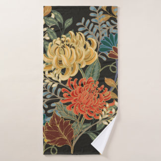 Abstrakte Eleganz, nahtloses Muster mit Blumenbezu Badehandtuch