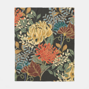 Abstrakte Eleganz, nahtloses Muster mit Blumenbezu Fleecedecke