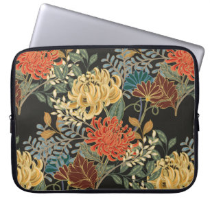 Abstrakte Eleganz, nahtloses Muster mit Blumenbezu Laptopschutzhülle