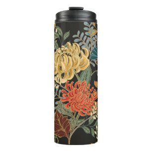 Abstrakte Eleganz, nahtloses Muster mit Blumenbezu Thermosbecher