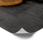 Abstrakte Eleganz: Schwarze, goldene und graue Kun Poster (Ecke)