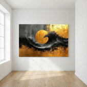 Abstrakte Eleganz: Schwarze, goldene und graue Kun Poster