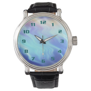 Abstrakte elektrische blaue Sturm farbenfrohe Verf Armbanduhr