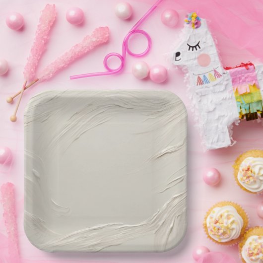 Abstrakte Elfenbeinstruktur Pappteller (Party)