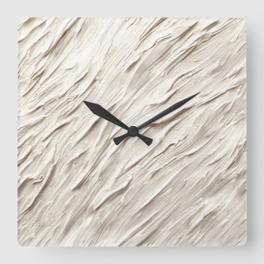 Abstrakte Elfenbeinstruktur Quadratische Wanduhr (Vorderseite)