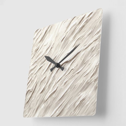 Abstrakte Elfenbeinstruktur Quadratische Wanduhr (Winkel)