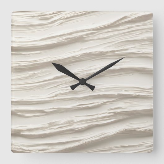 Abstrakte Elfenbeinstruktur Quadratische Wanduhr (Vorderseite)