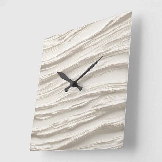 Abstrakte Elfenbeinstruktur Quadratische Wanduhr (Winkel)