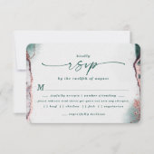 Abstrakte Emerald Wedding Meal Choice RSVP Karte (Vorderseite)