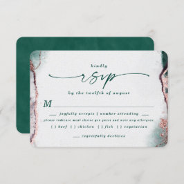 Abstrakte Emerald Wedding Meal Choice RSVP Karte