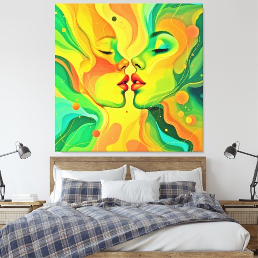 Abstrakte emotionale Gesichter Leinwanddruck (Insitu (Schlafzimmer))