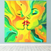 Abstrakte emotionale Gesichter Leinwanddruck (Insitu (Holzboden))