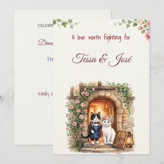 Abstrakte emotionale Hochzeit I Einladung (Vorne/Hinten)