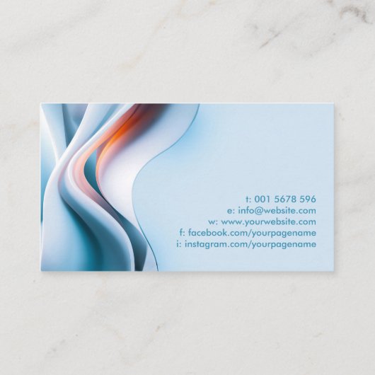 Abstrakte Energieflusswelle Visitenkarte (Rückseite)