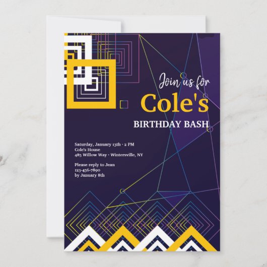 Abstrakte Energieinvestition Einladung (Vorderseite)