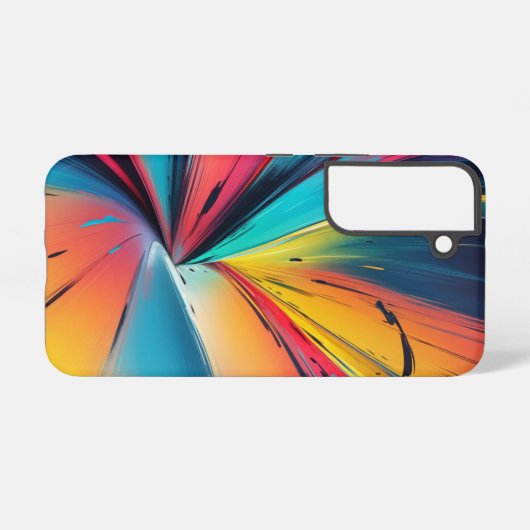 Abstrakte Energiekunst in Neon mit pulsierender Ge Samsung Galaxy Hülle (Rückseite (Horizontal))