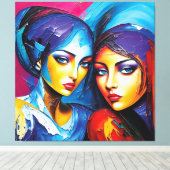 abstrakte Engel in Öl, fantastisches Gemälde Motiv Leinwanddruck (Insitu (Holzboden))