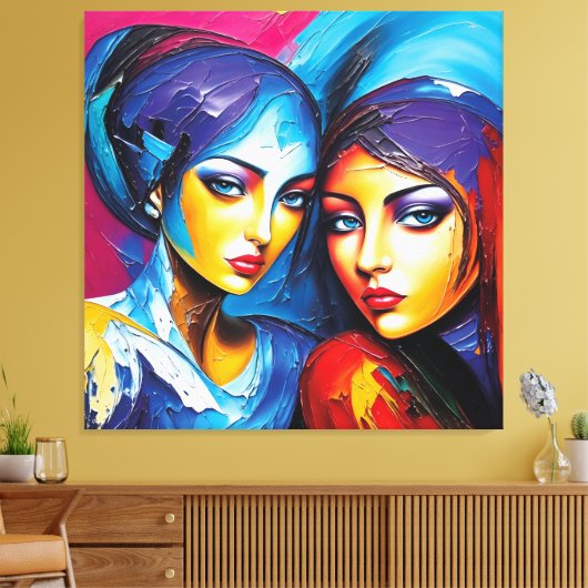 abstrakte Engel in Öl, fantastisches Gemälde Motiv Leinwanddruck (Insitu (Wohnzimmer))