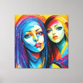 abstrakte Engel in Öl, fantastisches Gemälde Motiv Leinwanddruck (Vorderseite)