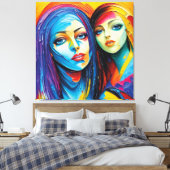 abstrakte Engel in Öl, fantastisches Gemälde Motiv Leinwanddruck (Insitu (Schlafzimmer))