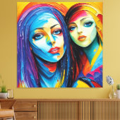 abstrakte Engel in Öl, fantastisches Gemälde Motiv Leinwanddruck (Insitu (Wohnzimmer))