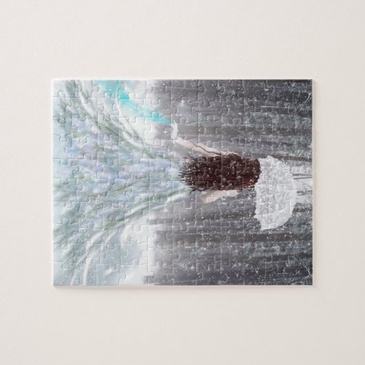 Abstrakte Engels-Winter-Schnee-Prinzessin Puzzle (Horizontal)