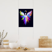Abstrakte Engelsflügel mit Heiligenschein Poster (Küche)