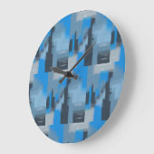 Abstrakte Entwurfszeit in Blau Große Wanduhr (Winkel)