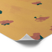 Abstrakte Erdbeeren-Blume auf Senf Poster (Ecke)