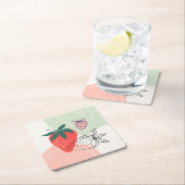 Abstrakte Erdbeeren-Untersetzer Rechteckiger Pappuntersetzer (Vor Ort)