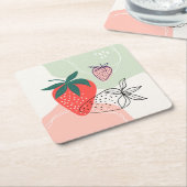Abstrakte Erdbeeren-Untersetzer Rechteckiger Pappuntersetzer (angewinkelt)