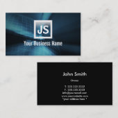 Abstrakte ErdeWireframe blaue dunkle Visitenkarte (Vorne/Hinten)