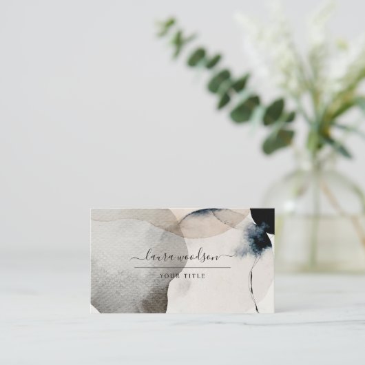 Abstrakte erdfarbene Formen Beruflich Visitenkarte (Stehend Vorderseite)